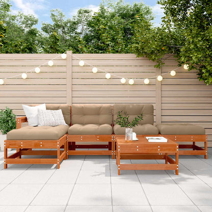 Set Lounge da Giardino 6 pcs Marrone Cera