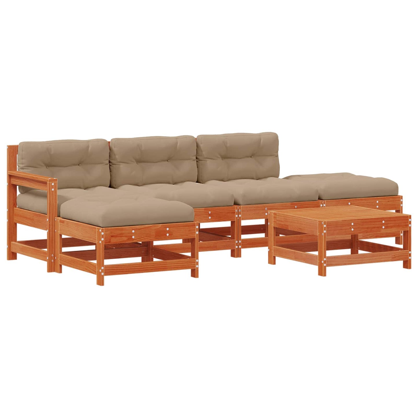 Set Lounge da Giardino 6 pcs Marrone Cera