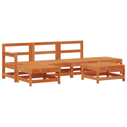 Set Lounge da Giardino 6 pcs Marrone Cera