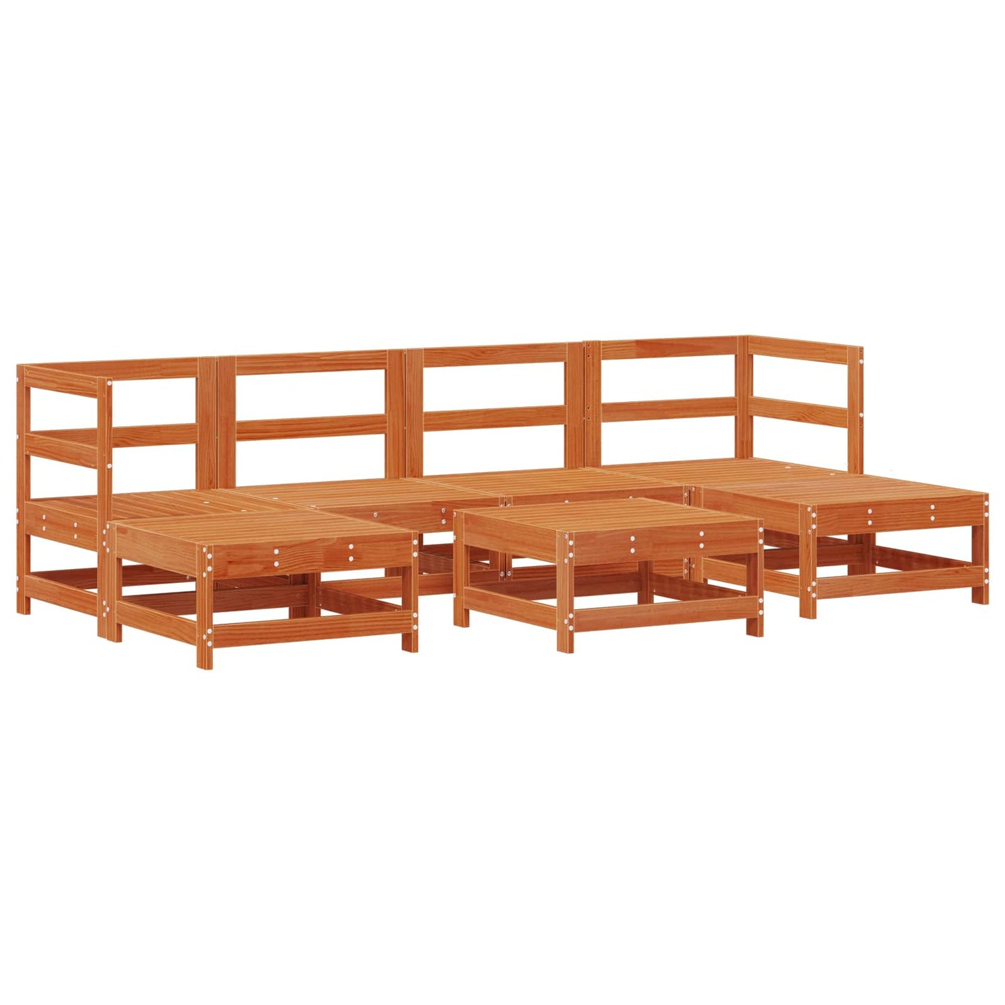 Set Lounge da Giardino 7 pcs Marrone Cera