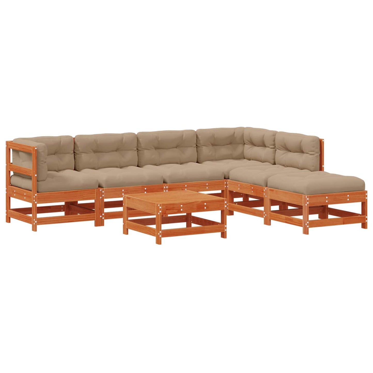 Set Lounge da Giardino 7 pcs Marrone Cera