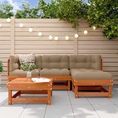 Set Lounge da Giardino 15 pcs Marrone Cera
