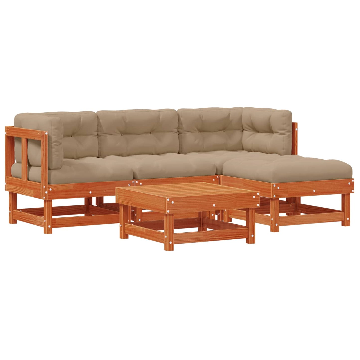 Set Lounge da Giardino 15 pcs Marrone Cera
