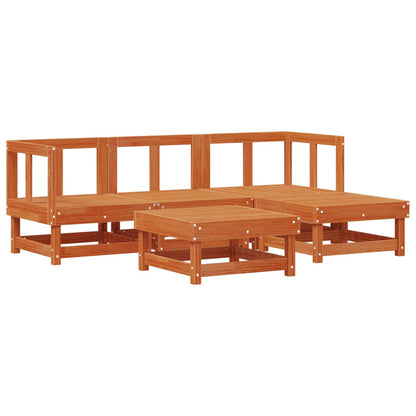 Set Lounge da Giardino 15 pcs Marrone Cera