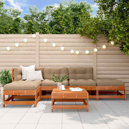 Set Lounge da Giardino 5 pcs Marrone Cera