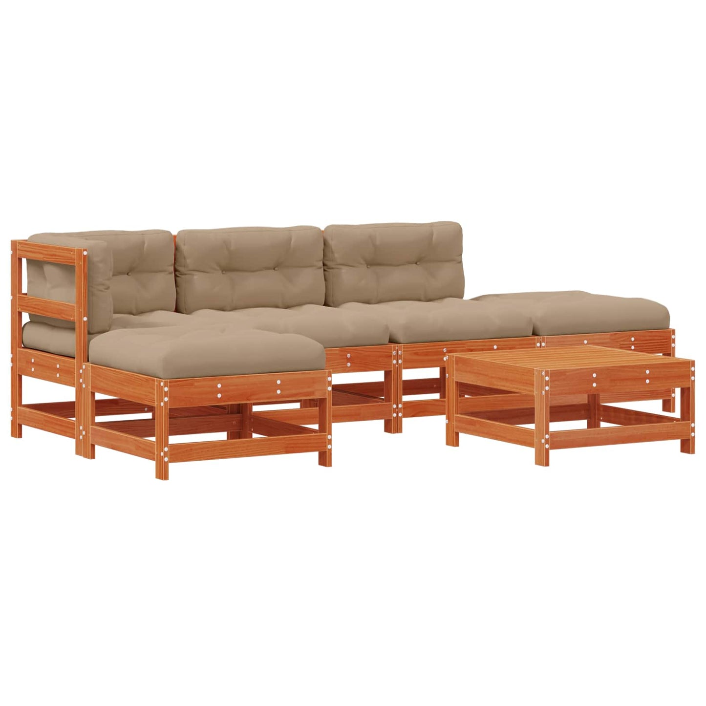 Set Lounge da Giardino 5 pcs Marrone Cera