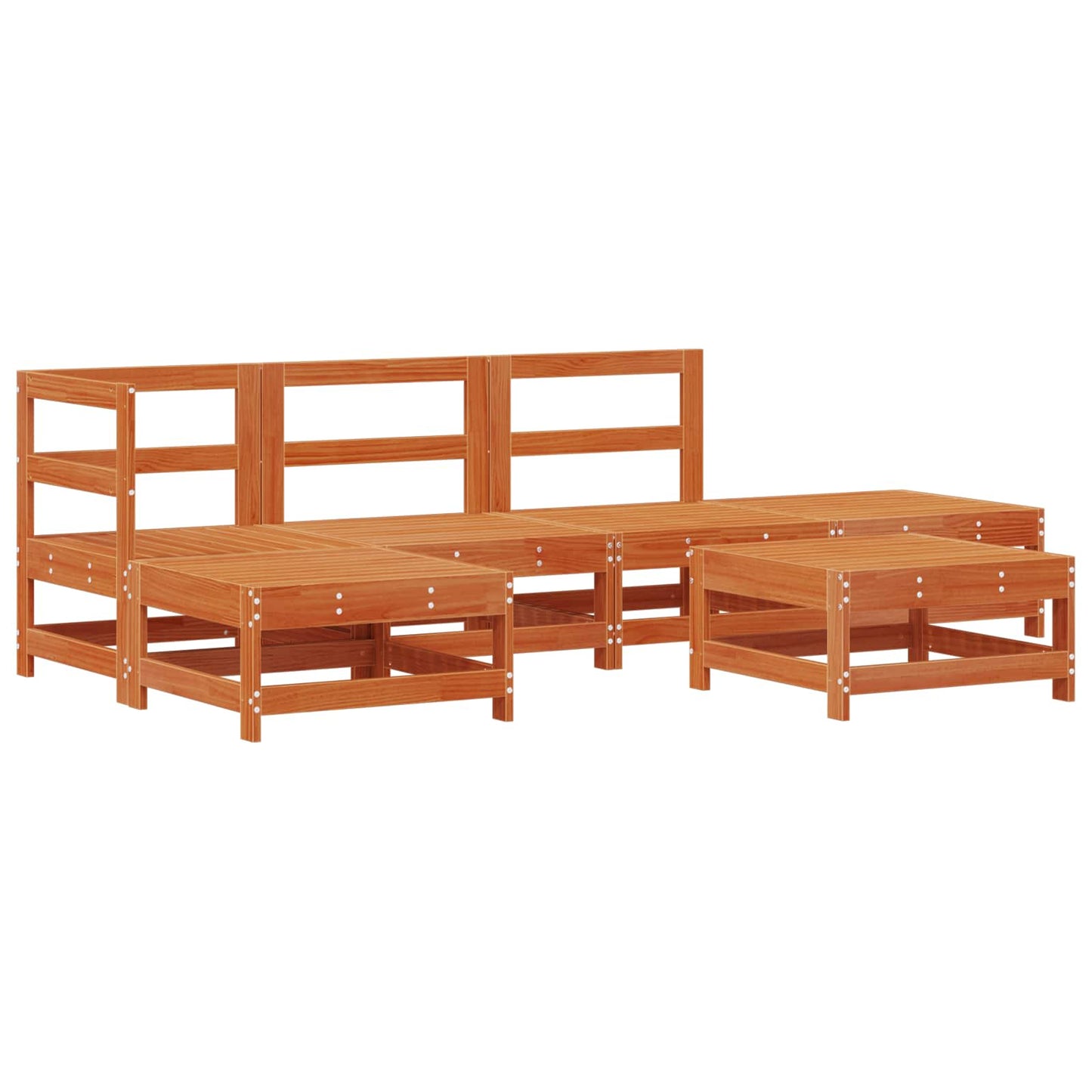 Set Lounge da Giardino 5 pcs Marrone Cera