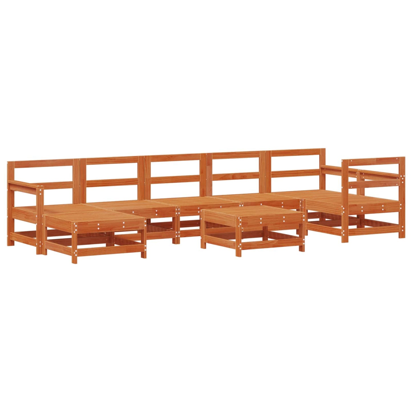 Set Lounge da Giardino 8 pcs Marrone Cera