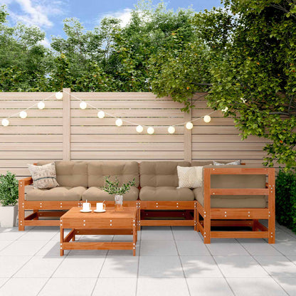 Set Lounge da Giardino 6 pcs Marrone Cera