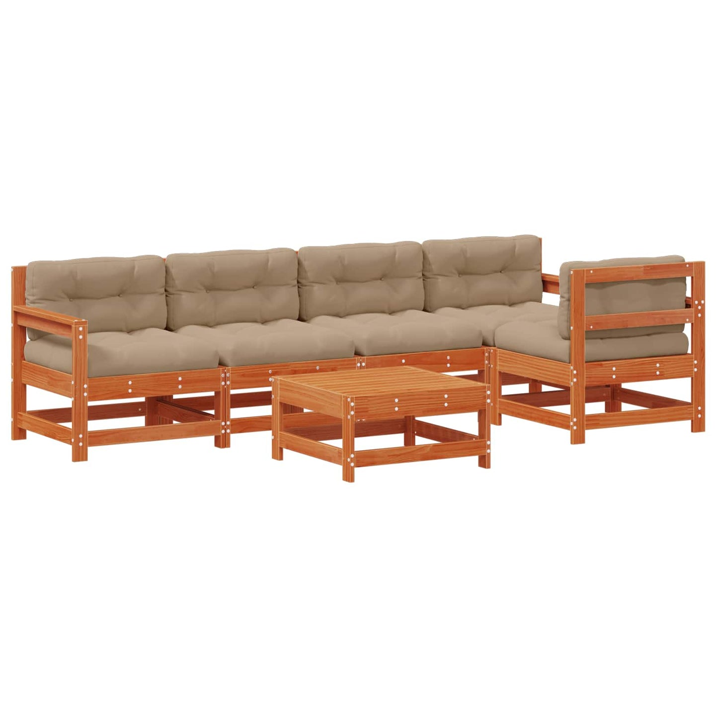 Set Lounge da Giardino 6 pcs Marrone Cera