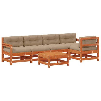 Set Lounge da Giardino 6 pcs Marrone Cera