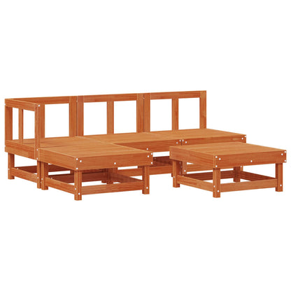 Set Lounge da Giardino 5 pcs Marrone Cera