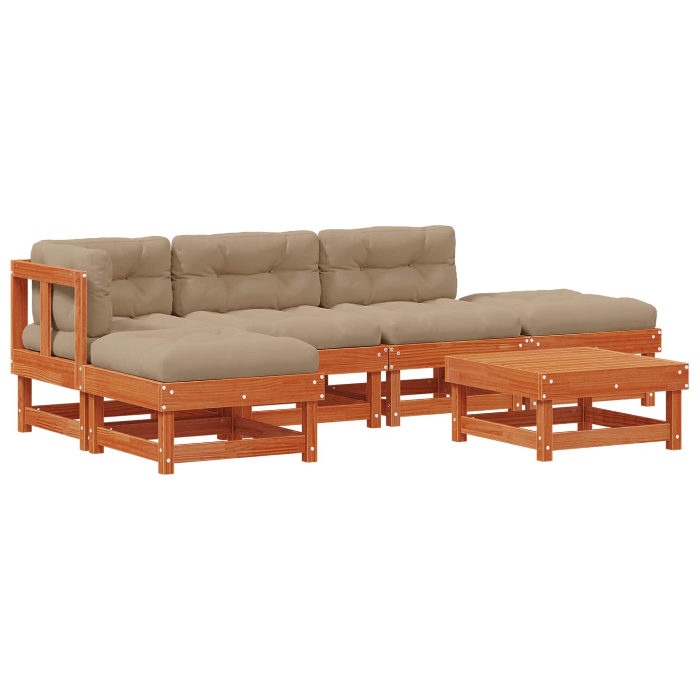 Set Lounge da Giardino 6 pcs Marrone Cera
