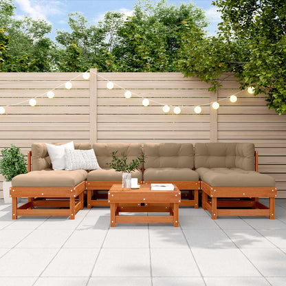 Set Lounge da Giardino 7 pcs Marrone Cera