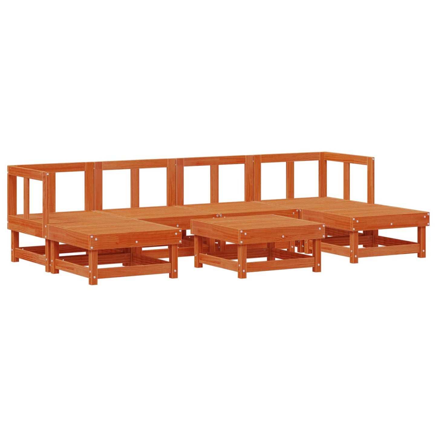 Set Lounge da Giardino 7 pcs Marrone Cera