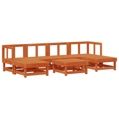 Set Lounge da Giardino 7 pcs Marrone Cera