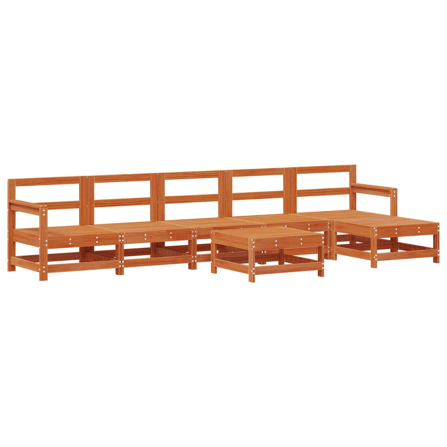 Set Lounge da Giardino 6 pcs Marrone Cera