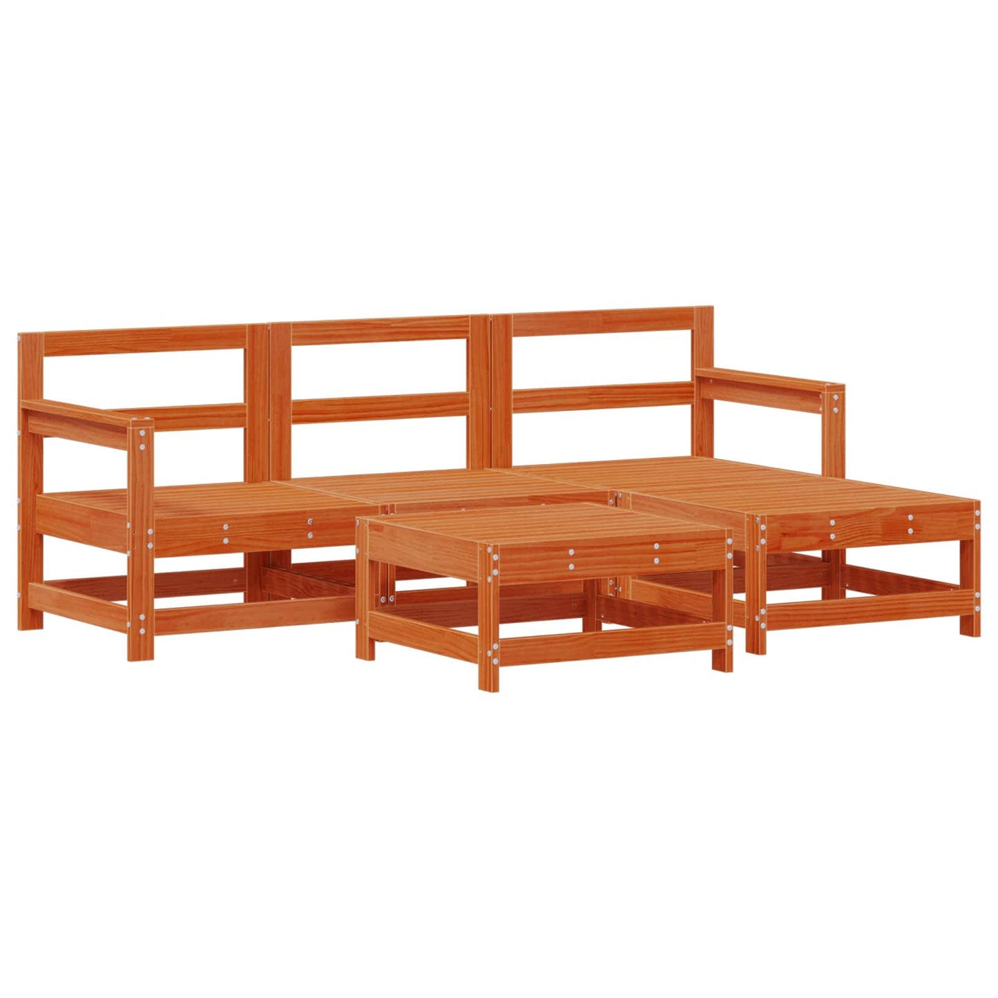 Set Lounge da Giardino 5 pcs Marrone Cera