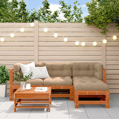 Set Lounge da Giardino 5 pcs Marrone Cera