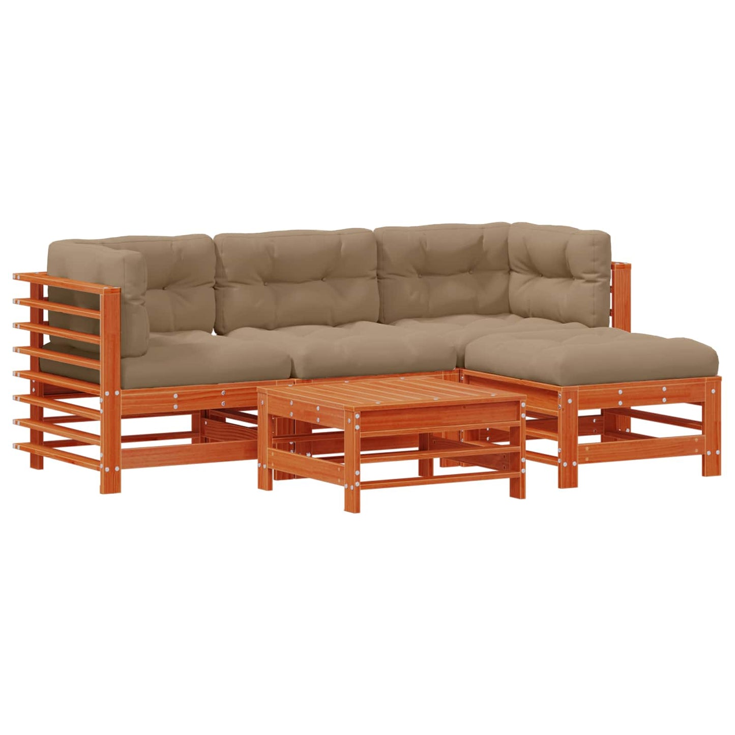 Set Lounge da Giardino 5 pcs Marrone Cera