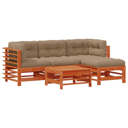 Set Lounge da Giardino 5 pcs Marrone Cera