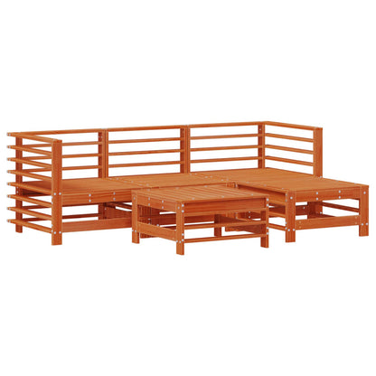 Set Lounge da Giardino 5 pcs Marrone Cera