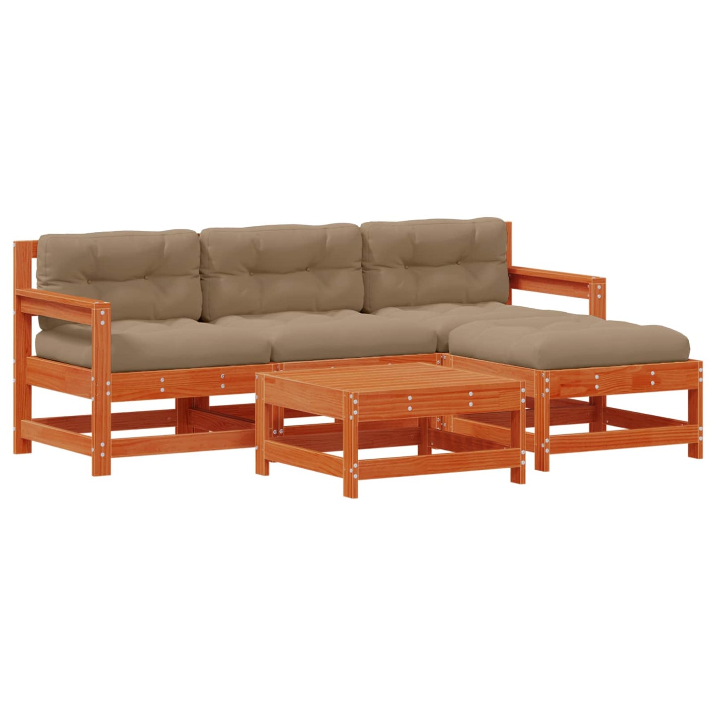 Set Lounge da Giardino 5 pcs Marrone Cera