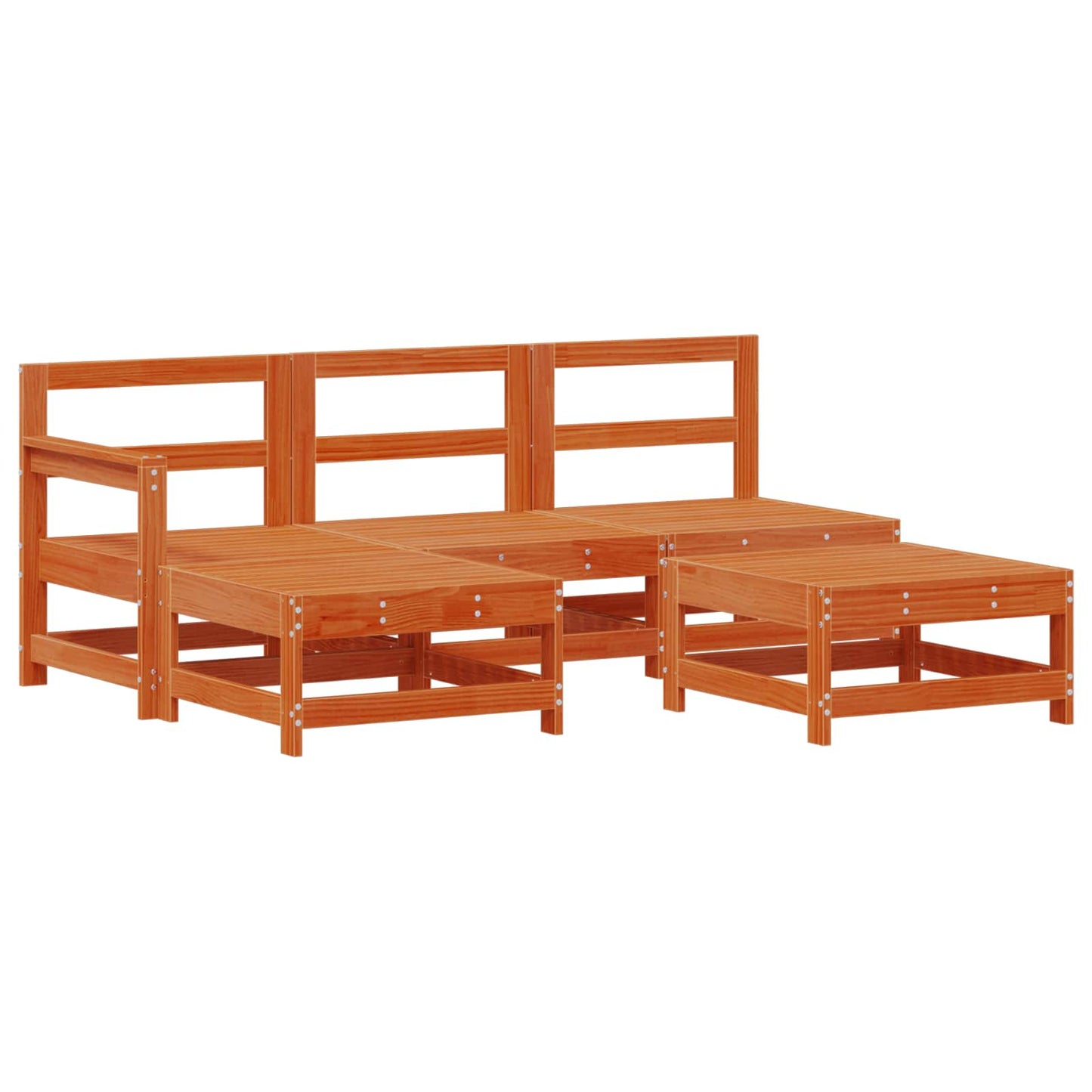 Set Lounge da Giardino 5 pcs Marrone Cera