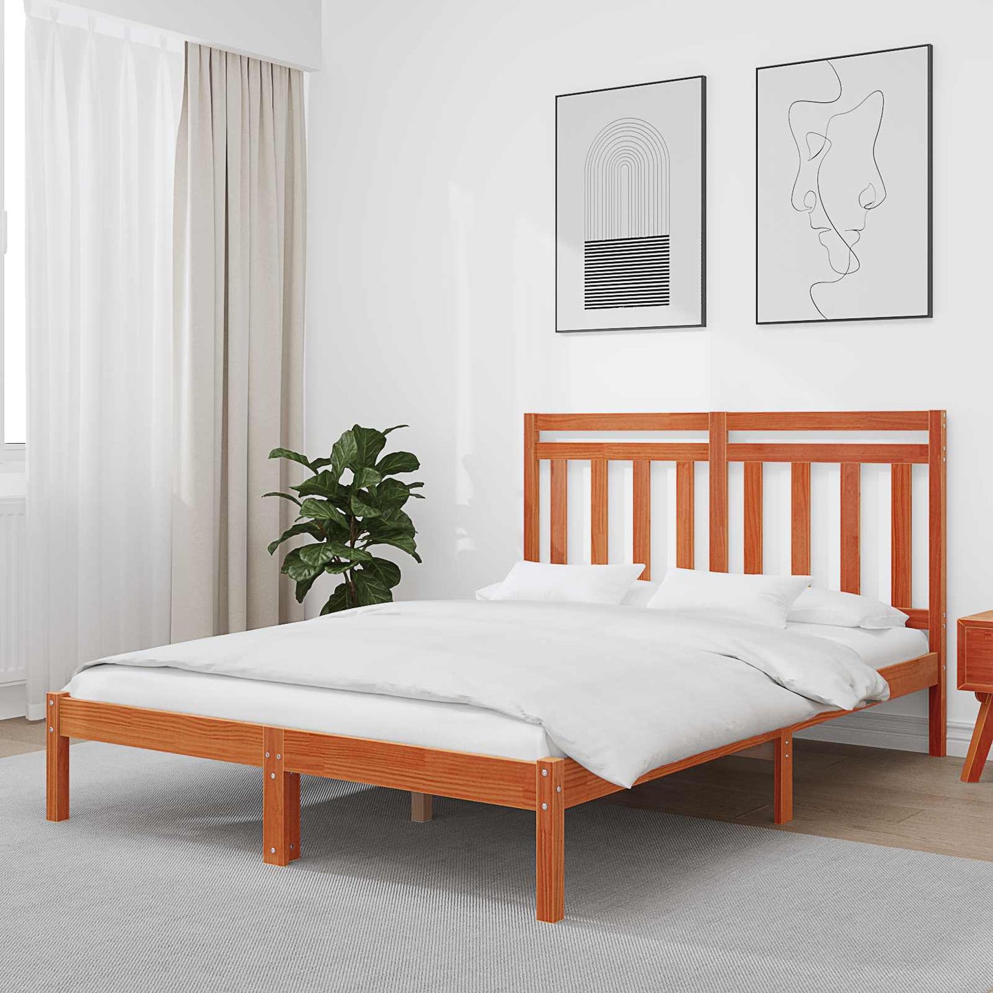 Struttura del letto Marrone cerato 205,5 x 165,5 x 100 cm