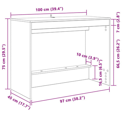 Scrivania Letto Rovere fumÃ© 100 x 45 x 75 cm Legno multistrato