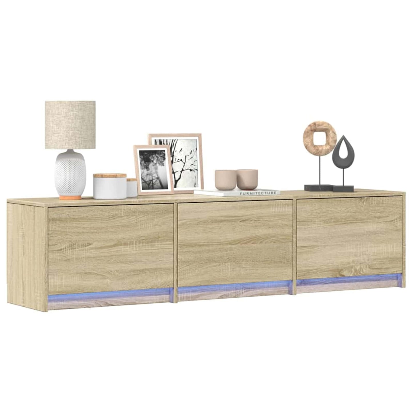Mobile TV con led Sonoma 165 x 34 x 40 cm Legno multistrato