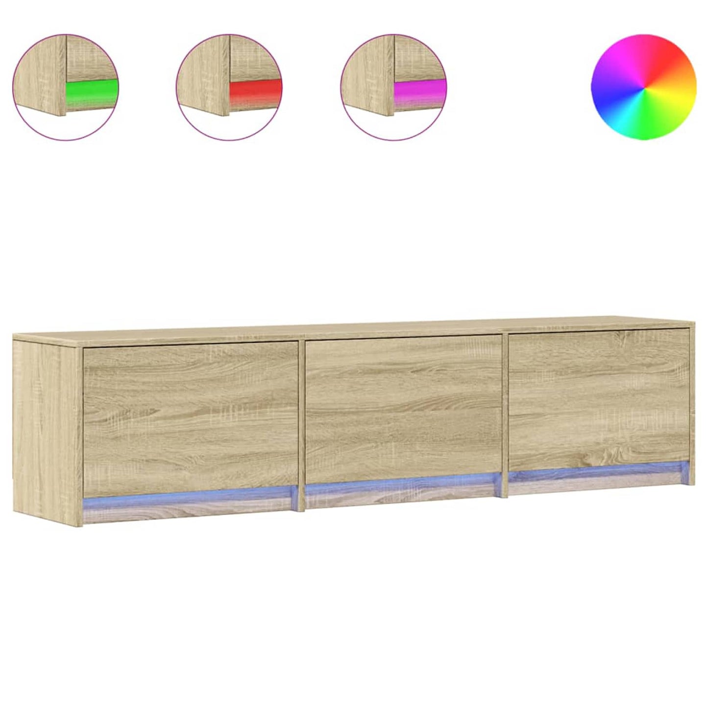 Mobile TV con led Sonoma 165 x 34 x 40 cm Legno multistrato