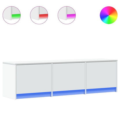 Mobile TV con led Bianco 140 x 34 x 40 cm Legno multistrato