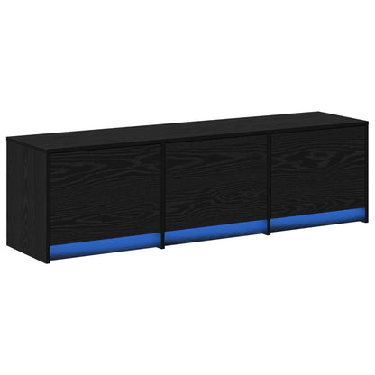 Mobile TV Rovere Nero 140 x 34 x 40 cm Legno multistrato