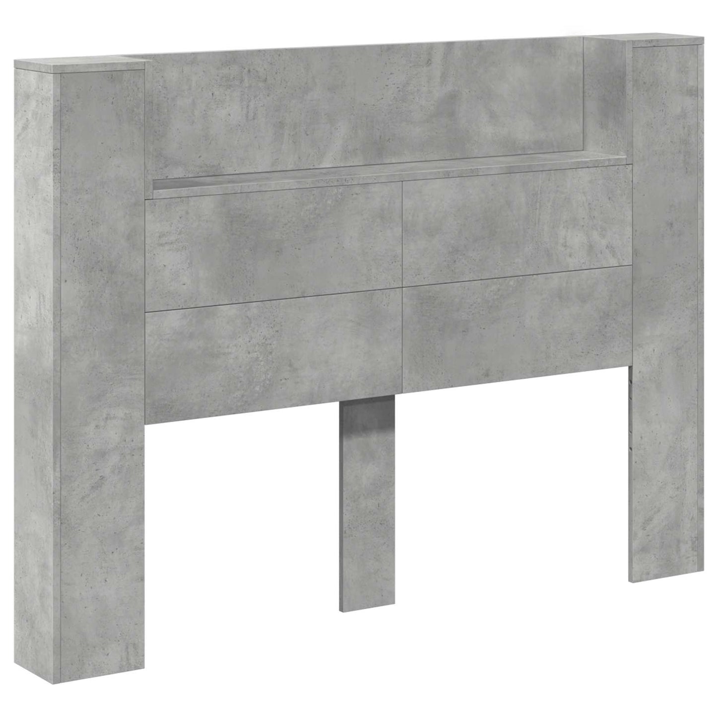 Testata con Mobile e LED Calcestruzzo 140 x 16,5 x 103,5 cm