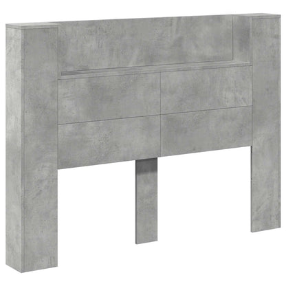 Testata con Mobile e LED Calcestruzzo 140 x 16,5 x 103,5 cm