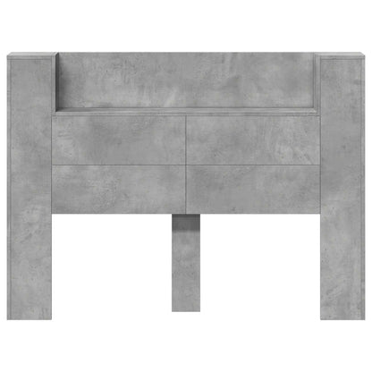 Testata con Mobile e LED Calcestruzzo 140 x 16,5 x 103,5 cm