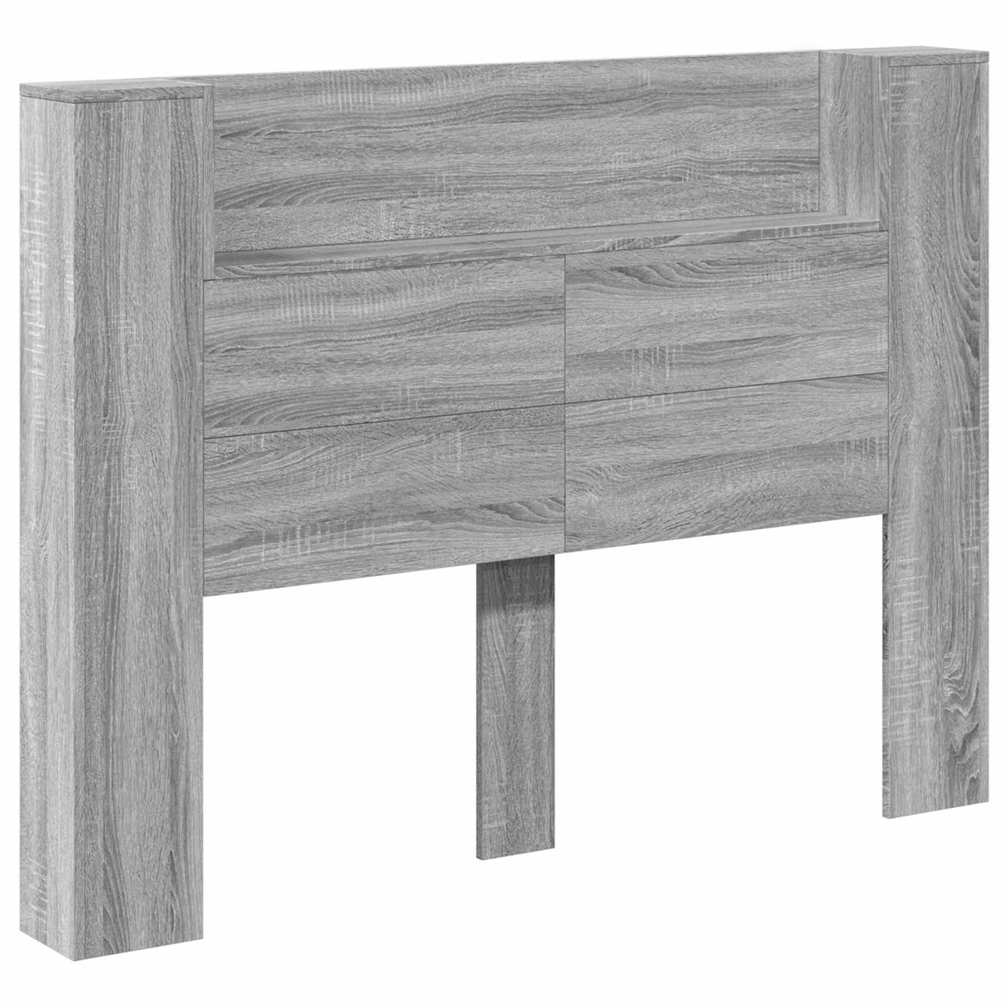 Testata con Mobile e LED Sonoma grigia 140 x 16,5 x 103,5 cm