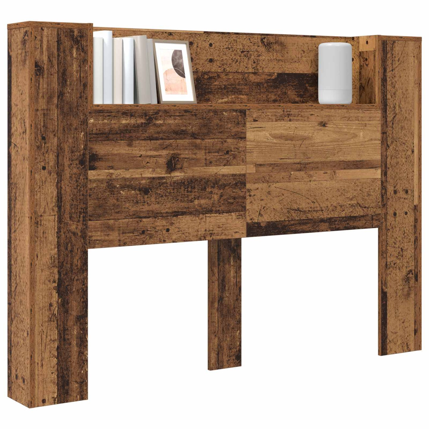Testata con Mobile e LED Legno vecchio 140 x 16,5 x 103,5 cm