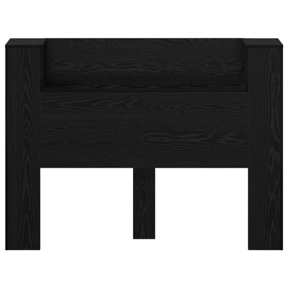 Testata con Mobile e LED Rovere Nero 140 x 16,5 x 103,5 cm