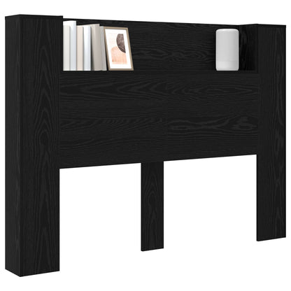 Testata con Mobile e LED Rovere Nero 140 x 16,5 x 103,5 cm