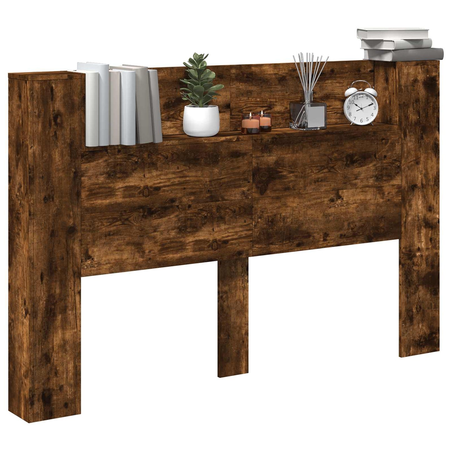 Testata con Mobile e LED Quercia Affumicata Legno multistrato