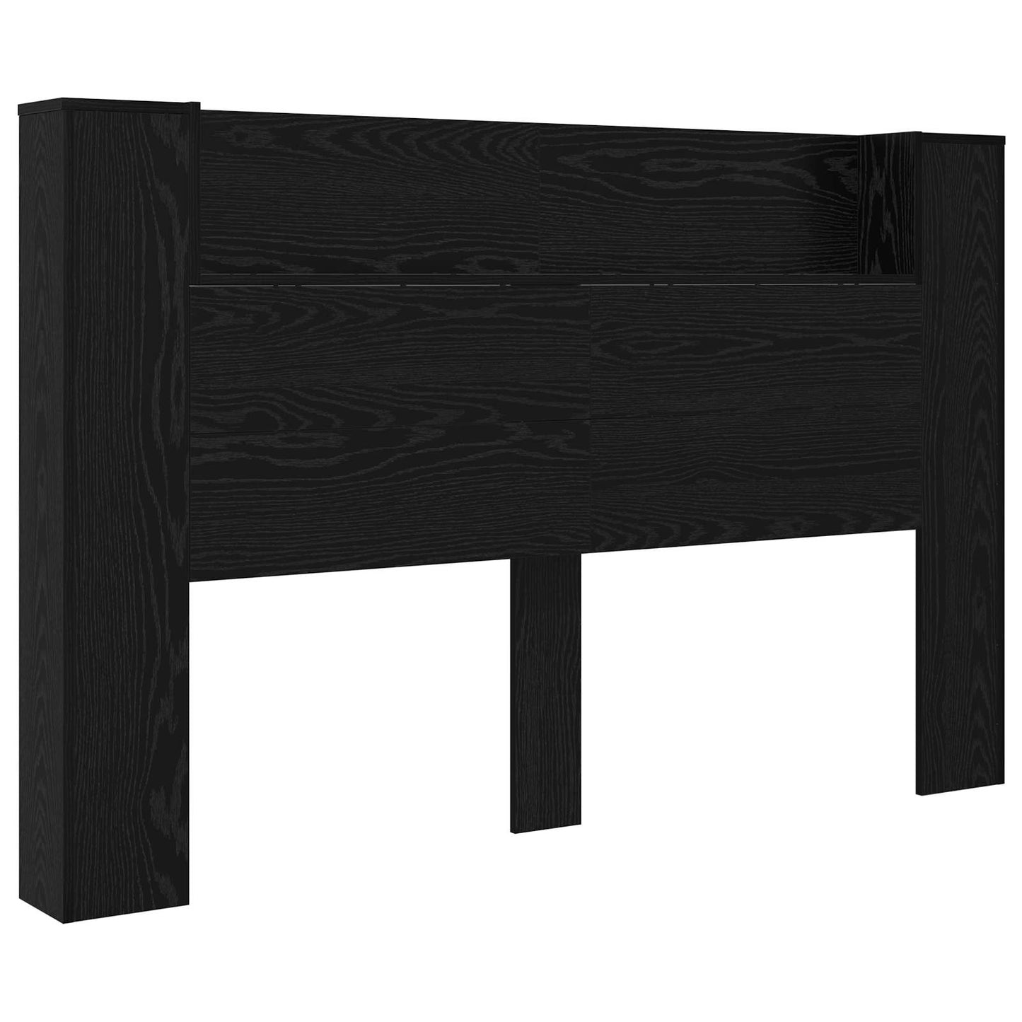 Testata con Mobile e LED Rovere Nero 160 x 16,5 x 103,5 cm