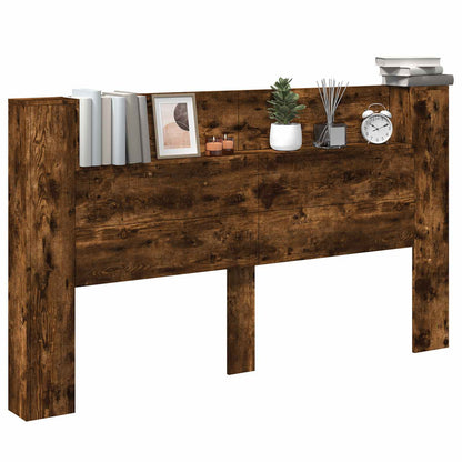 Testata con Mobile e LED Quercia Affumicata Legno multistrato