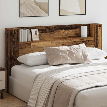 Testata con Mobile e LED Legno vecchio 180 x 16,5 x 103,5 cm