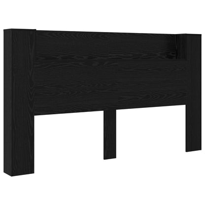 Testata con Mobile e LED Rovere Nero 180 x 16,5 x 103,5 cm