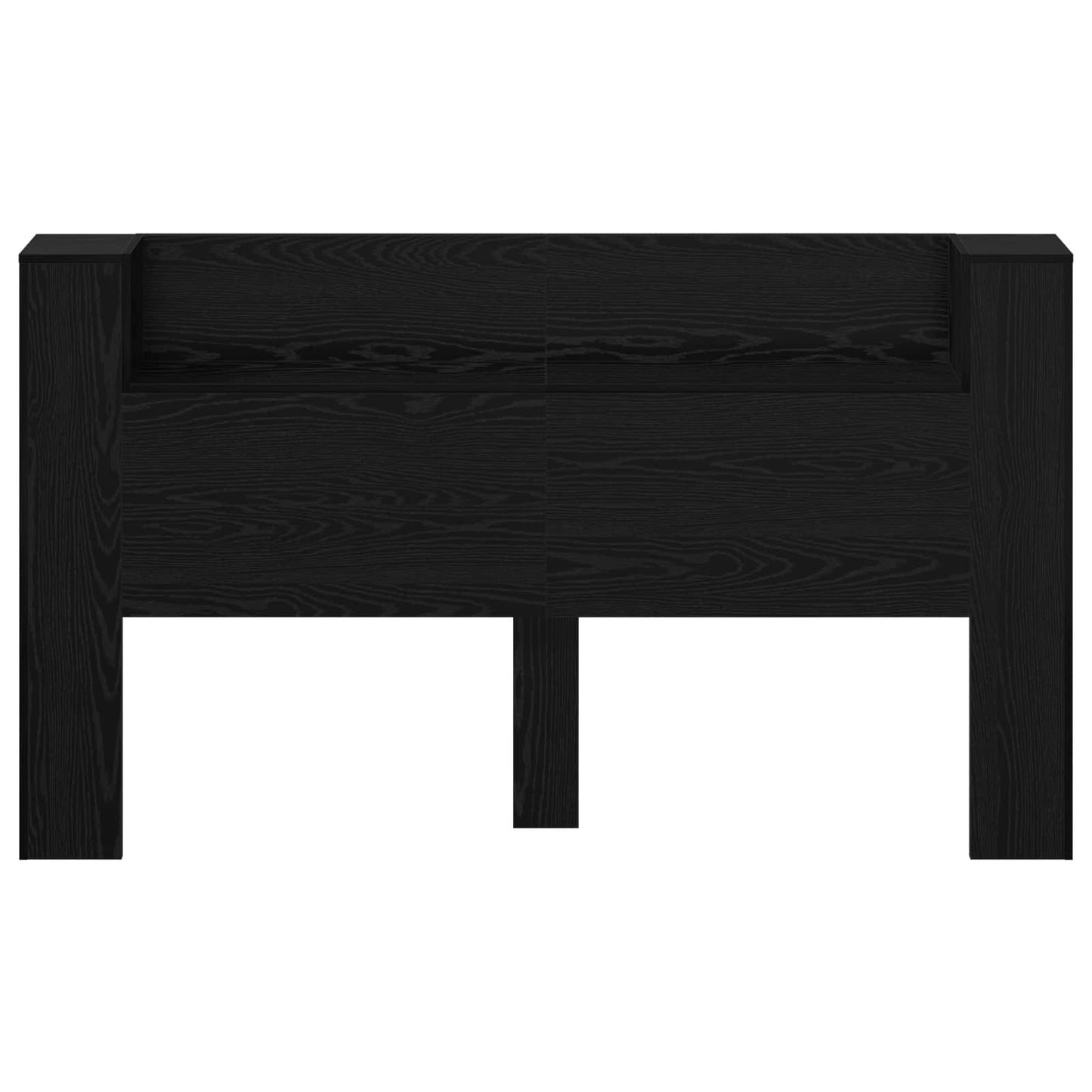 Testata con Mobile e LED Rovere Nero 180 x 16,5 x 103,5 cm