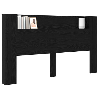 Testata con Mobile e LED Rovere Nero 180 x 16,5 x 103,5 cm