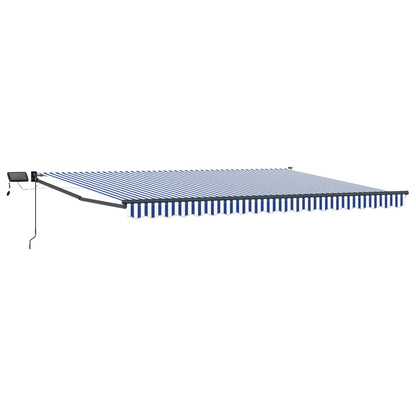 Tenda retrattile manuale con LED Blu e Bianco 4 Ãƒâ€” 3 m