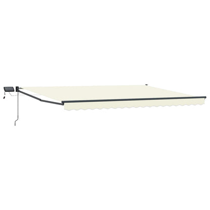 Tenda retrattile manuale con LED Crema 4 Ãƒâ€” 3 m